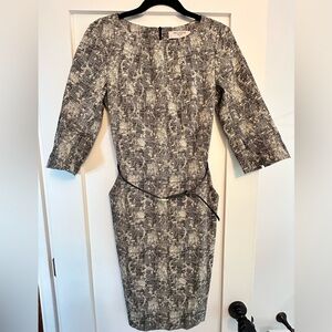 M.M. La Fleur patterned work dress with belt
